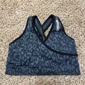 Gymshark Women's Gray Leopard Sports Bra
